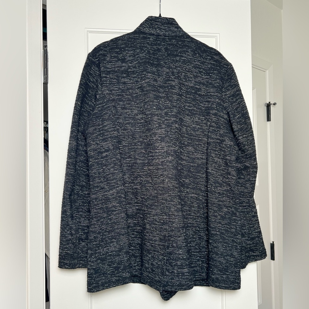 Eileen Fisher Black Long Tweedy Jacket (Large) - Picture 2 of 2